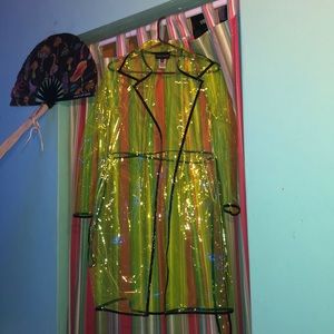 Slime green vinyl coat